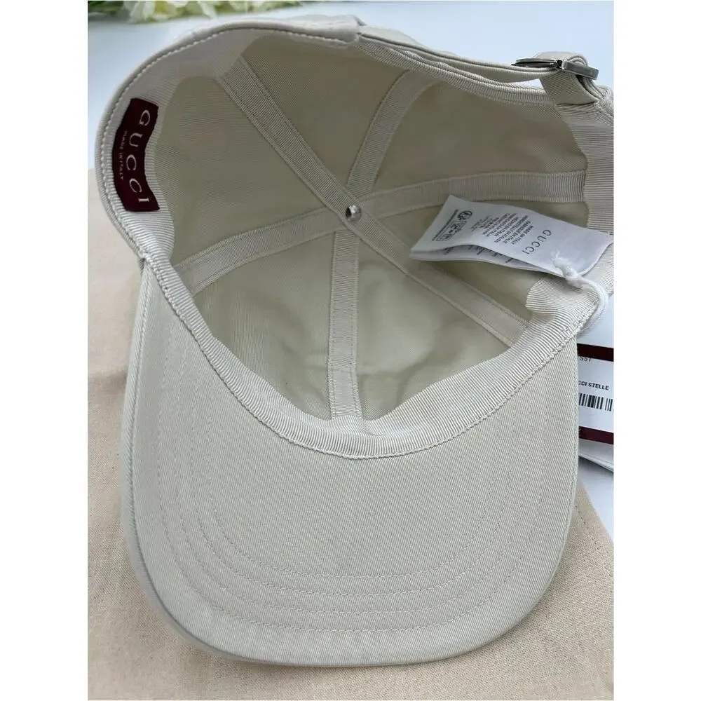 Unisex, Gucci, cotton embroidered logo baseball cap size medium adjustable